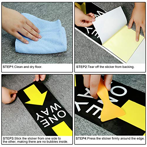 IDJWVU 30Pcs 6" x 18" One Way Directional Arrows Social Distance Floor Stickers Decal Waterproof PVC Vinyl Safety Distance Floor(30PCS)