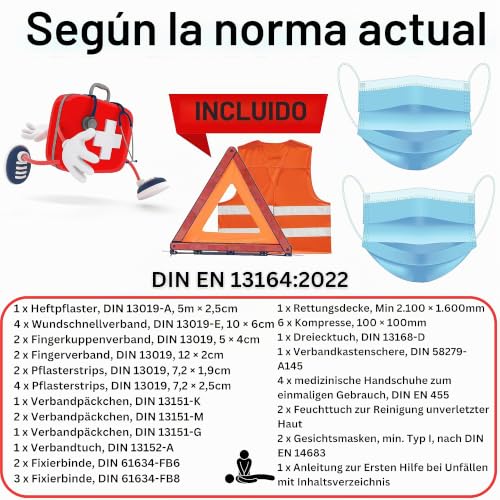 Combi Bolsa de Seguridad Petex con triángulo reflectante chaleco y vendas 2