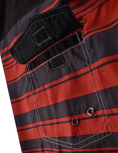 Unitop Men's Board Shorts Striped Plaid Surf Trunks Quick Dry Orange Striped-61 30 #TOP4