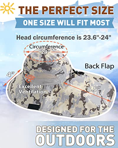 Tirrinia Neck Flap Fishing Safari Cap for Men, Wide Brim Sun Hat for Outdoor Hiking, Camping, Gardening - Image 6