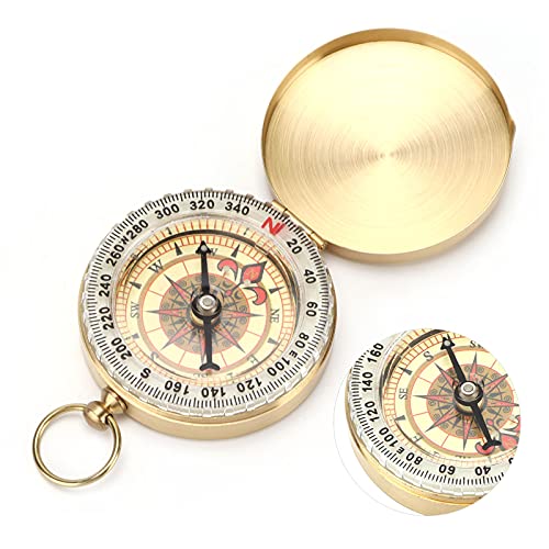 Brújula Rotativa Luminosa de Cobre para Camping miniatura 3