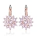Produktbild Weihnachten Geschenke Damen Mädchen Ohrringe Rose Vergoldet Mit Zirkonia Blumen Creole Ohrschmuck