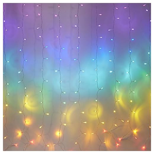 Fefelightup Rainbow Curtain Lights Size 4.9Ft x 4.2Ft Fairy Lights Fantasy Unicorn (Rainbow)