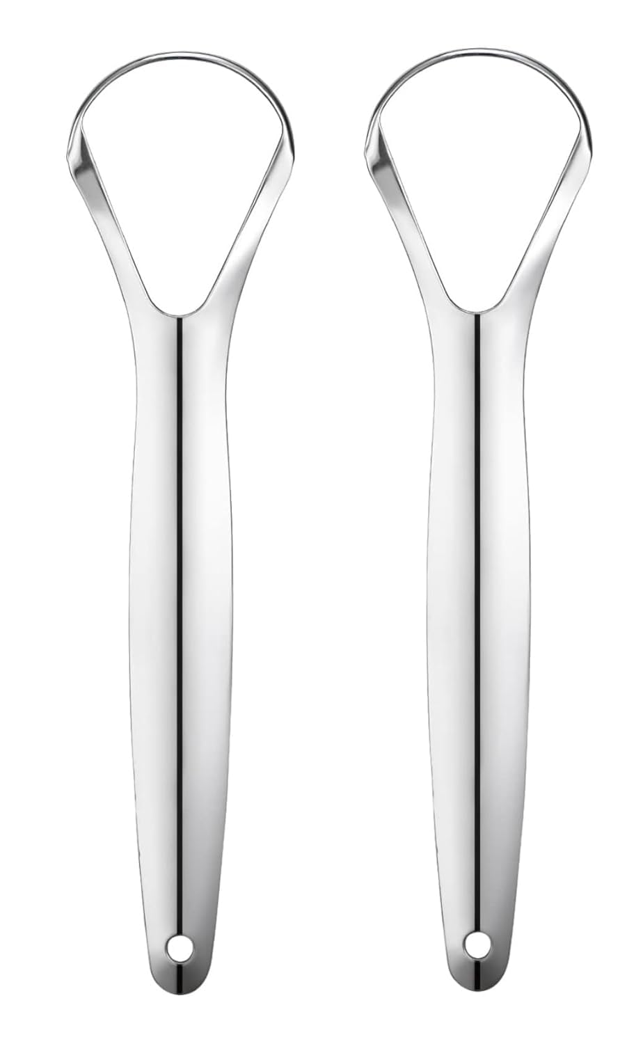 Pulisci lingua per alito fresco, di grado medico, in acciaio inox, raschietto igienico, per adulti e bambini, argento (2 pezzi), 30 grammi