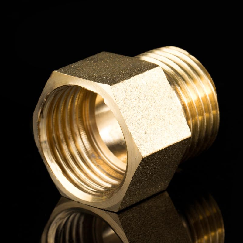Conectores para mangueras, 1 Pieza de Conector de latón F/M métrico a Imperial, Rosca Hembra a Macho, Conectores de tubería de latón, Adaptador de acoplador de Cobre(M27X2 G3I4)