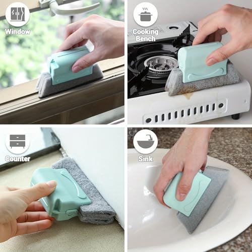 Image of Magic Window Cleaning Brush, Double Sided Gap Cleaning Groove Brush, Window Track Cleaning Tools Set, Sliding Door Track Cleaner, Sill, Tile Lines, Shutter, Car Vents, Keyboard