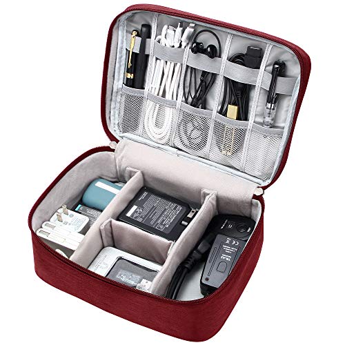 Electronics Organizer Travel Universal Cable Organizer Bag Waterproof Electronics Accessories Storage Cases for Cable, Charger, Phone, USB, SD Card, Hard Drives, Power Bank, Cords