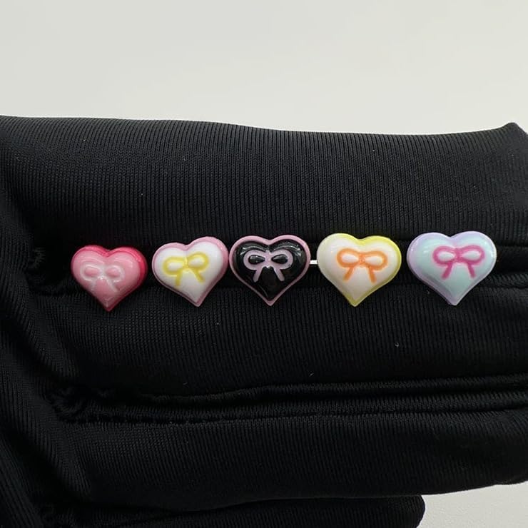 14G Acrylic Bowknot Heart Tongue Rings for Women 316L Surgical Steel Tongue Piercing Barbells Cute Body Piercing Jewelry - Image 5