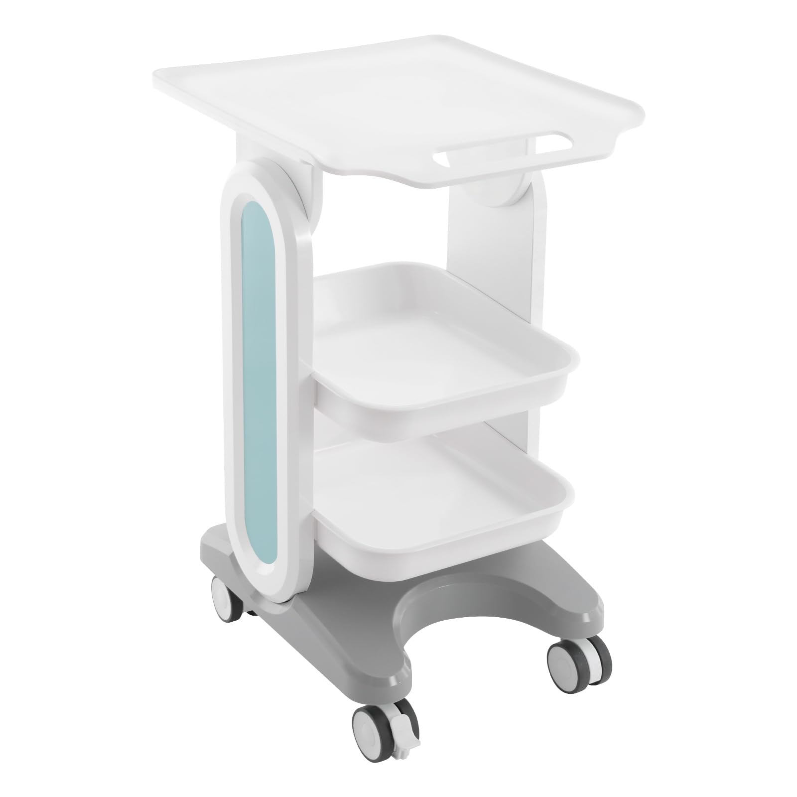Carrello medico, beauty salon, carrello di servizio su ruote a 3 piani, ruote universali, carrello per attrezzi ABS, carrello da lavoro, parrucchiere, carrello cosmetico, portata 60 kg