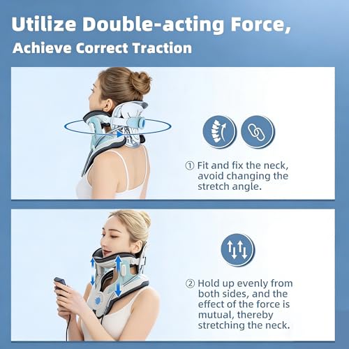 Image of Tianfucen Cervical Traction Device for Pain Relief with Electric Air Pump | Adjustable Neck Stretcher for Home Use, Lightweight Neck Traction Device, FSA-HSA Eligible