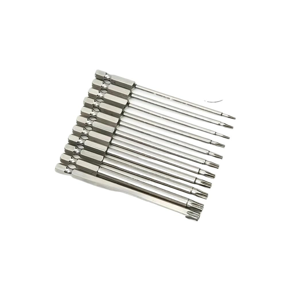 Ruxyoie 11Pcs Star Plum Bit Set 75Mm Length Hex Socket Screwdriver Bit
