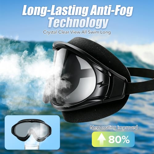 Image of Seago Swim Goggles Adult Youth Anti-Fog Wide Clear View Pool Goggles | 180 Vision UV Protection Waterproof No Leaking, Triathlon Swim Glasses Mask with Soft Silicone for Men Women Junior