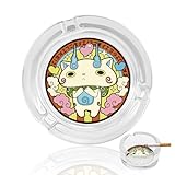 灰皿 妖怪ウォッチ はいざら 円形 ガラス製 タバコ固定 喫煙具 おしゃれ インテリアグッズ 滑りとめ 洗いやすい 卓上用