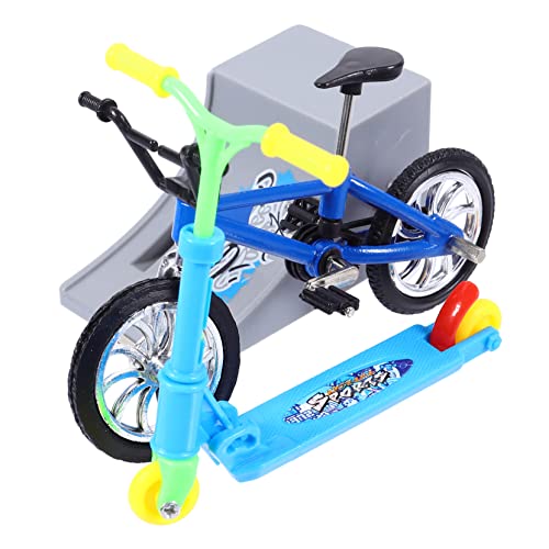 YARNOW 1Set Mini Finger Bike Portable Finger with Scooter Ladder Fun Desk Game for Adults Stylish Decor for Shop Windows