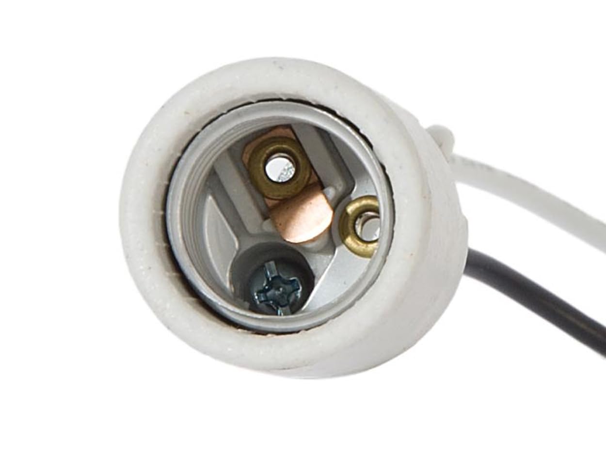 B&P Lamp Intermediate Base E17 Keyless Unglazed Porcelain Socket with Wire Leads