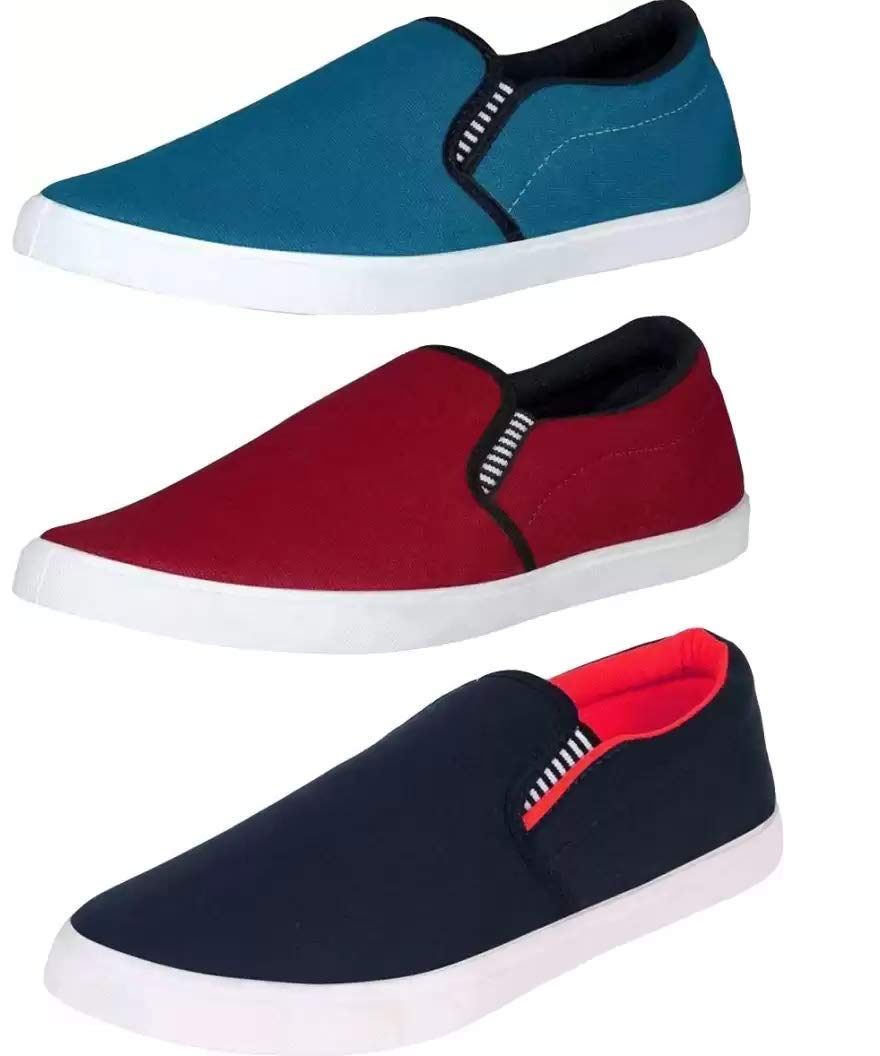Aircum Combo Pack of 3 Casual Shoes Slip On Sneakers for Men (Multicolor) (Navy Blue,Maroon & red, Numeric_7) (B08CK2L6NW) Amazon Price History, Amazon Price Tracker