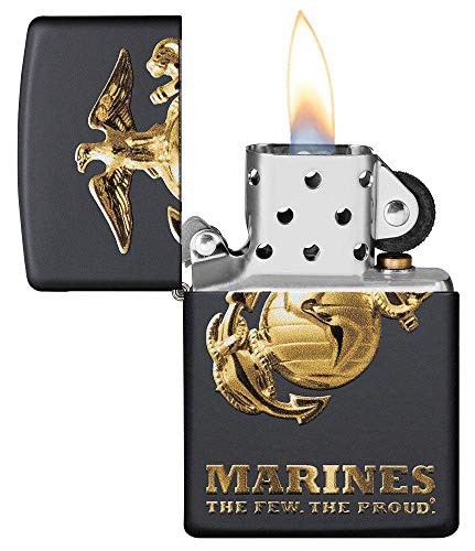 Encendedor Zippo U.S. Marine Corps Logo Negro Mate miniatura 3