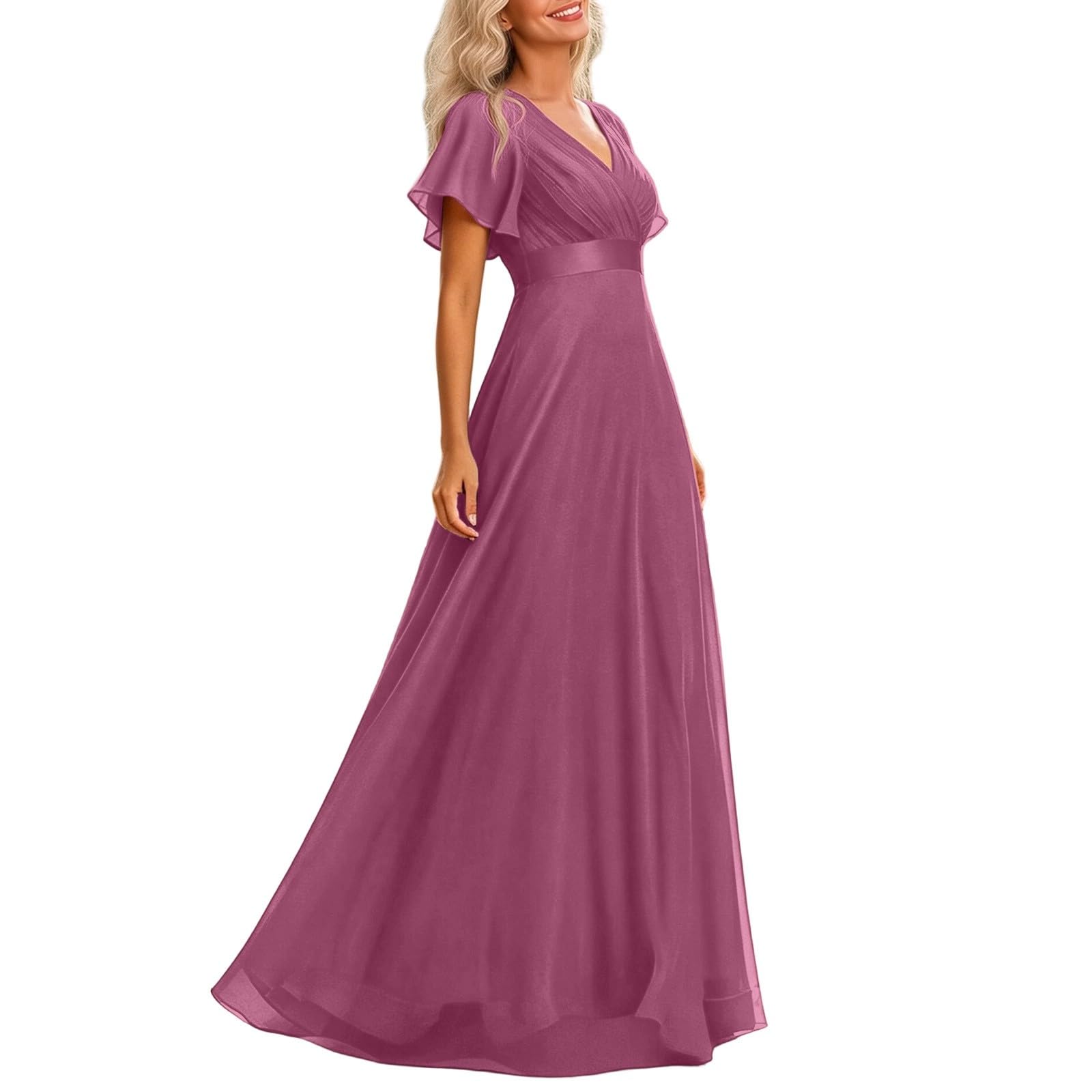 Vestido Casual de Verano Hecho a Mano con Volantes, Manga de Doble Capa, Gasa elástica, Vestido de Noche Formal de Talla Grande