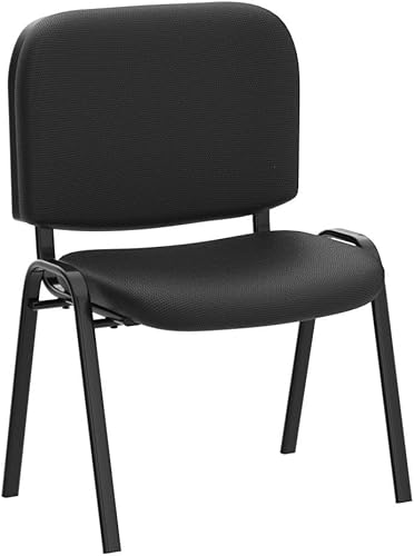 Miniatura 5 de VINGLI Sillas de sala de espera, paquete de 5 sillas de malla negra para iglesia y sala de conferencias, sillas apilables sin brazos para invitados