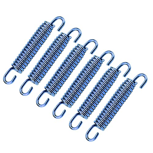 Akozon Auspufffeder 63mm 6 stücke Spiralfeder aus rostfreiem Stahl Blau für die Modifikation von Motorradabgasen