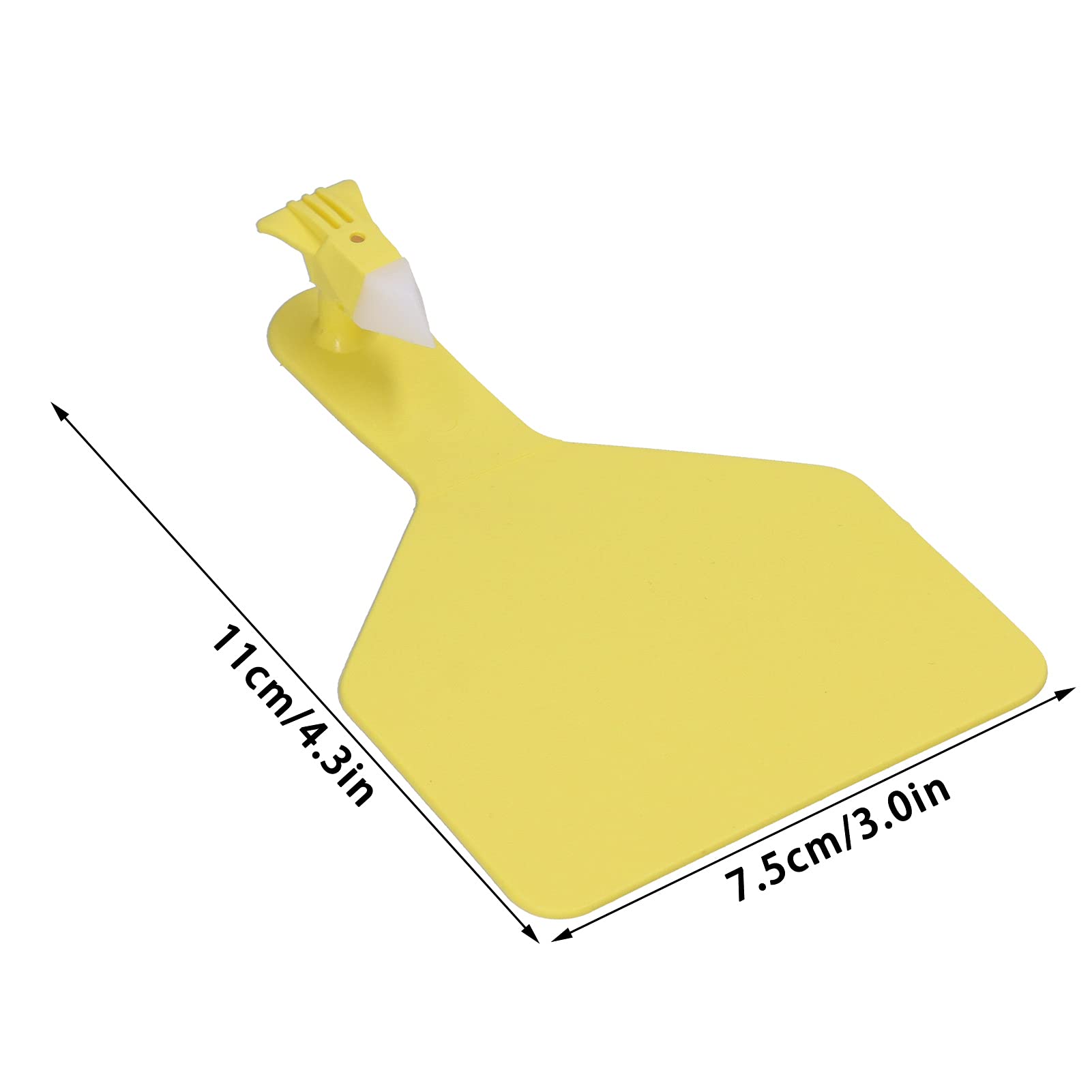 Marcatore per orecchie di mucca, kit di marchi auricolari integrati in plastica da 100 pezzi Etichetta per etichette auricolari per allevamenti di bestiame per identificazione di bovini di vacca Giall