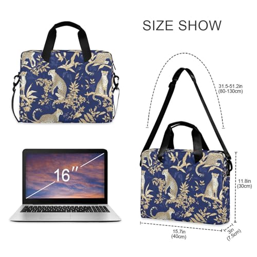 Maletín portátil para laptop 15.6" azul leopardo miniatura 5