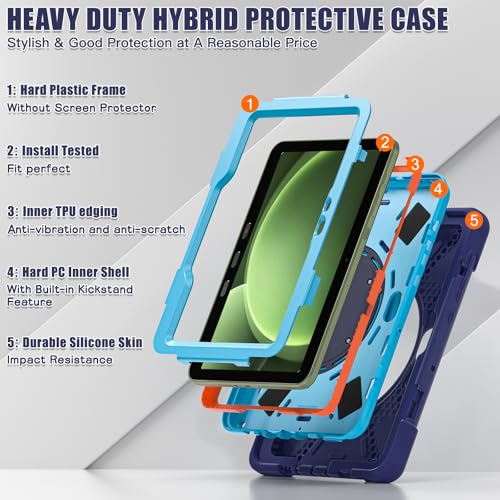 Coque Samsung Tab Active5 Pro 10.1 militaire antichoc bleu marine - 3