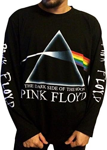 Jigg And Roll Men's Pink Floyd Dark Side of the Moon T-Shirt Long Sleeve X-Large Black