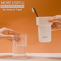 Vista 4 de Soporte para cepillo de dientes de viaje para baño con 5 cabezales de cepillo de dientes, 1 soporte para cepillos de dientes cubierto blanco, se