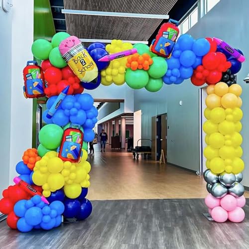 Arco de globos de bienvenida escolar para decorar colegios sin esfuerzo 3