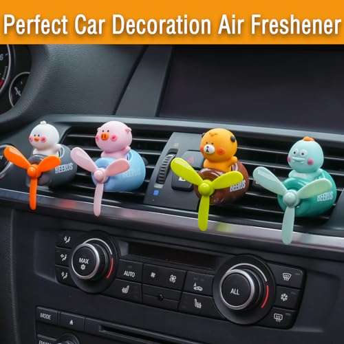 Image of Pilot Car Air Freshener, Cute Duck Car Vent Clip Air Freshener with 4 Fragrant Tablets Automotive Air Outlet Fan Diffuser, Automotive Interiors Vent Decoration (Pilot Duck)