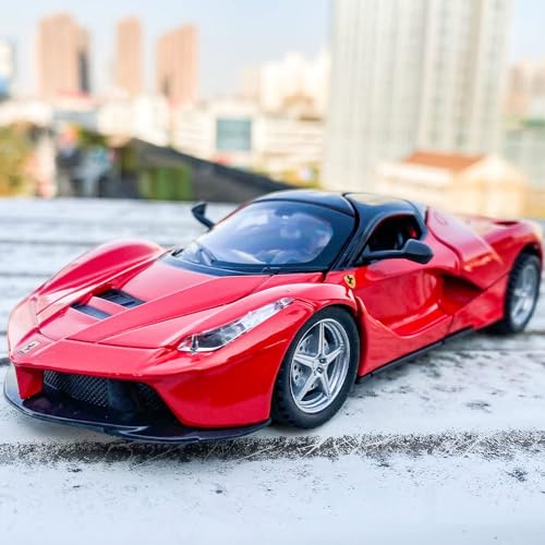 Image of 1:32 LaFerrari Toy Car, Metal Pull Back Diecast Model Car with Openable Doors, Sound & Light, Gifts for Kids (Red)