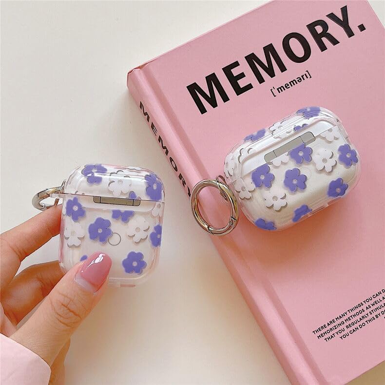 Miniatura 6 de Funda transparente para Airpods de 21 generación, funda protectora de TPU suave con flores de 21 generación, funda protectora de piel para niñas y
