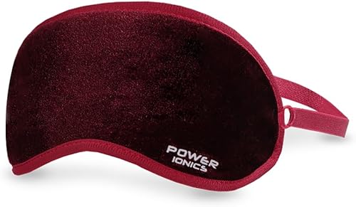 POWER IONICS Máscara de dormir para mujer, máscara de ojos para dormir con masaje magnético de turmalina, alivio de ojos secos ajustable