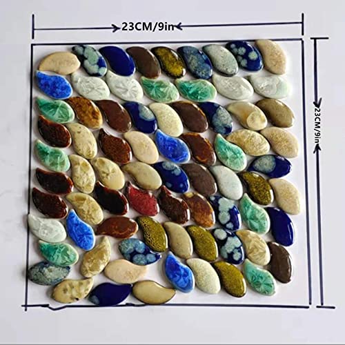 500g/1.1lb Random Color Irregular Ceramics Mosaic Tiles,DIY Making Creative Ceramic Mosaic Tiles for DIY Craft Plates Flowerpots Vases Cups Mosaic Making Supplies (Petal) - Thumbnail 3
