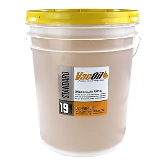 VacOil 19 Grade Vacuum Pump Oil | 5 Gallon for Edwards, Welch, Leybold, Agilent, High Grade, Molecularly Distilled & Increases Vacuum Pump Life