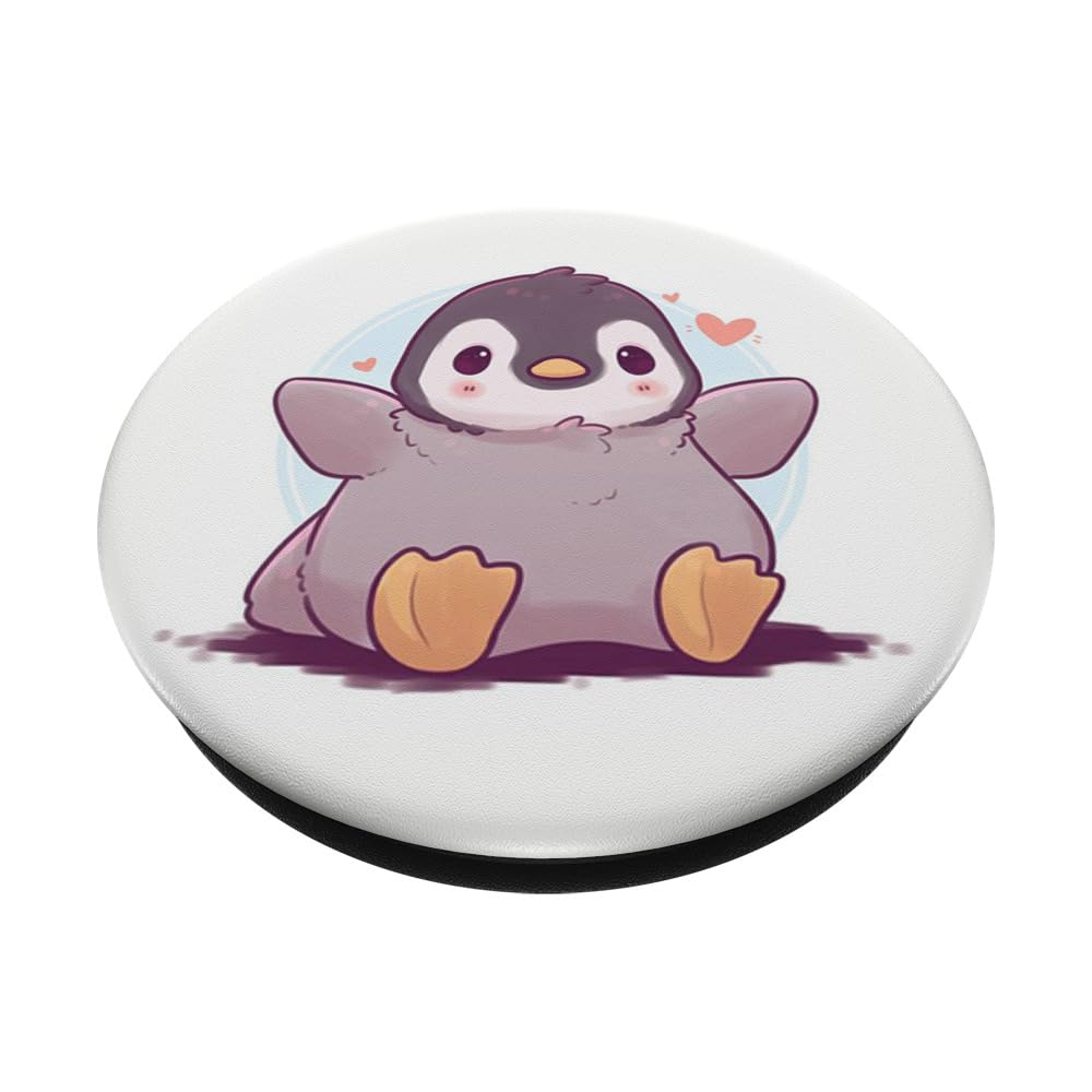 PopSockets Kawaii Pinguin – Ausziehbarer Handy-Griff, Wechselbarer Deckel, Süßes Design