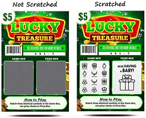 6 Pack - Pregnancy Announcement Lottery Scratch-Off Tickets | 4x6 Authentic Looking | Great for Baby Announcements | Perfect for Pregnancy Announcement for Grandparents, Future Dad, or Friends!