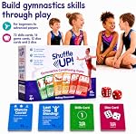 Shuffle Up Gymnastics Jeux de cartes - 70+ Amusant & Cartes de compétences actives pour les enfants, cartes de fitness développer des fondamentaux, l'endurance & La force, facile à jouer pour les enfants. Carte de niveau de compétence multiple inclus 2 Dies