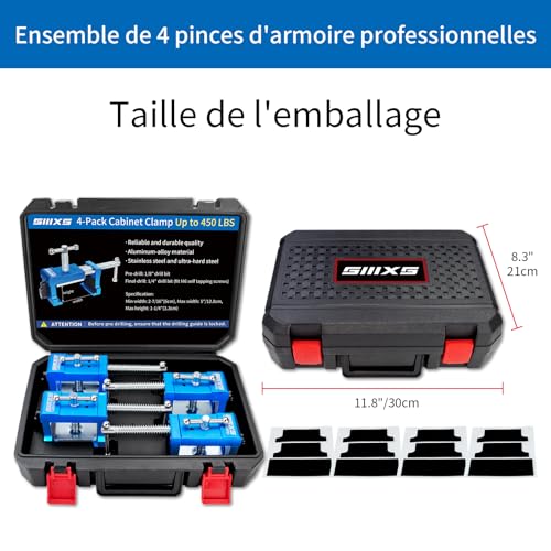 Lot de 4 pinces d'armoire serre-joints pour installation précise - 6