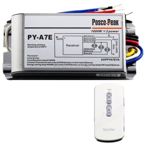 1000W x 3 Three Channel RF Remote Control Switch with Overtemperature