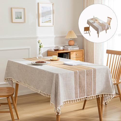 Nappe imperméable anti-tache en polyester à pompons chic pour table de cuisine - 3