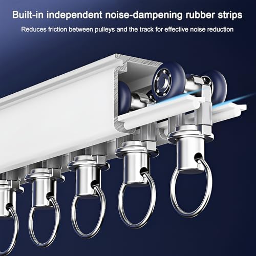 Aluminum Ceiling Track System for Sliding Curtains, Wall-Mounted Rail for Living Room/Bedroom, Silent Strip Design, 480cm (4x120cm) Room Divider Solution