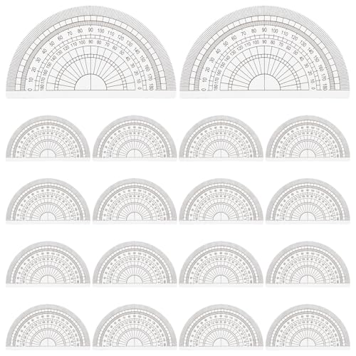 Set de 24 transportadores plásticos transparentes de 180° miniatura 1