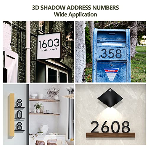 House Numbers-Usumairu Address Numbers For Houses,6'' Floating Modern House Numbers For Outside Decor With Mounting Kit,3D Shadow Black Metal Address Numbers And Signs For Door&Garden&Mailbox&Hotel-6 #TOP1