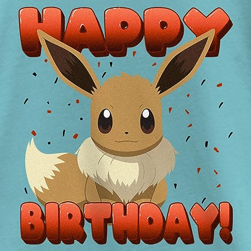 Image of Girls Pokemon Eevee Birthday Design Short Sleeve T-Shirt - Perfect Go Gift
