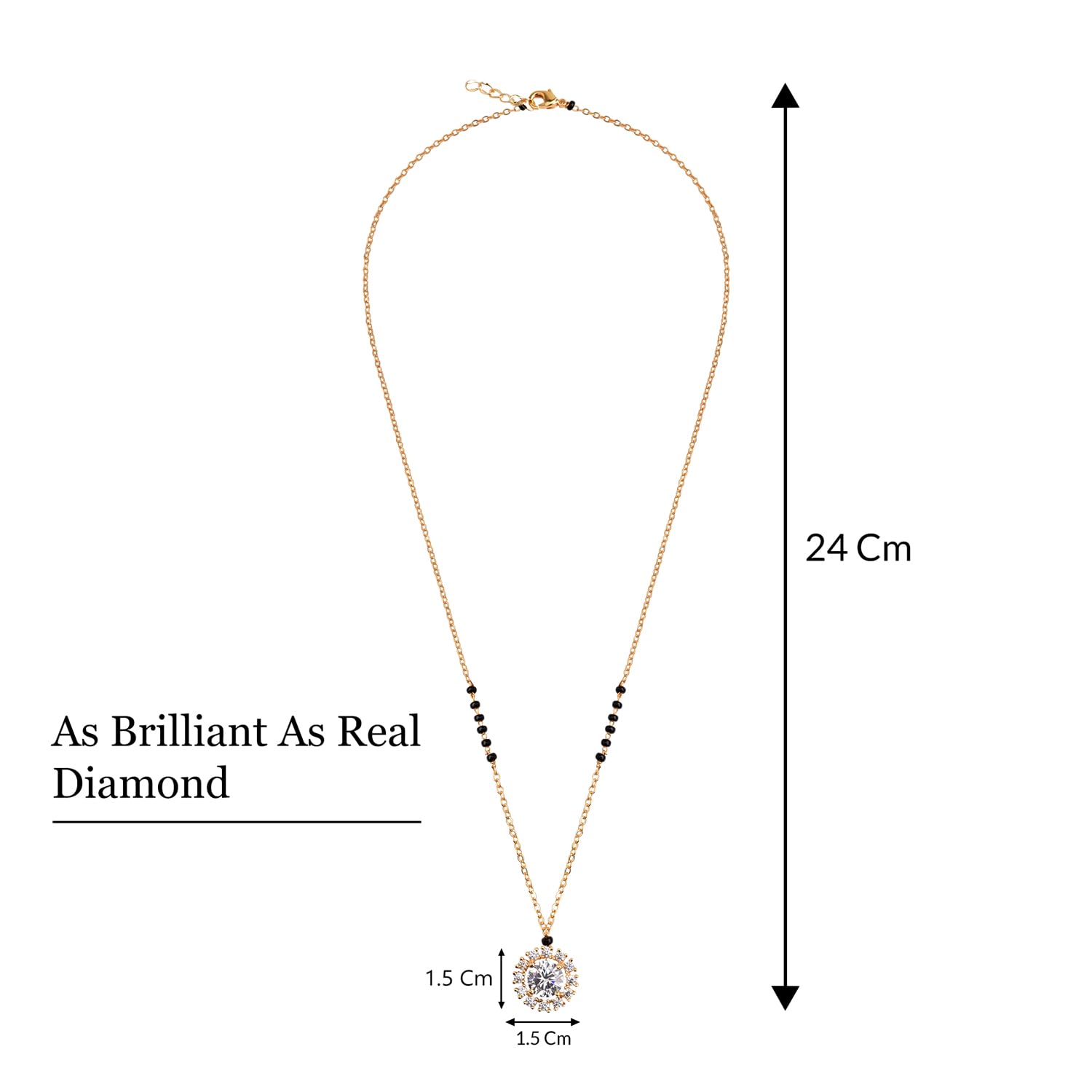 Mangalsutra Pendant Set for Him & Her with American Diamond & Traditional Beads