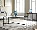 Signature Design by Ashley Augeron Contemporary Glass Top 3-Piece Table Set, Includes Coffee Table & 2 End Tables, Black