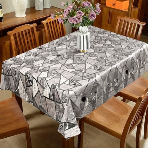 Image of Dakshya Industries PVC Waterproof Withoutlace Dining Table Cover (Size - 54X78 Inch) Rectangle 6 Seater Heat Rasistant, Tiger A2