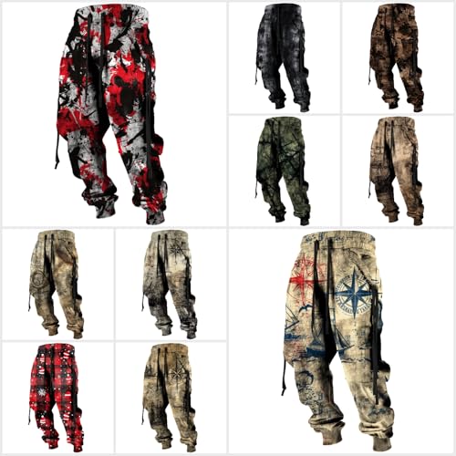 Retro Renaissance Mens Joggers Spring Fall Stylish Drawstring Waist Pants Cool Cargo Sweatpants with Pockets2